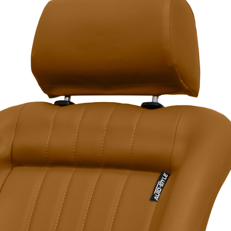 Sportstoel 'Classic' - Beige Kunstleder - Vaste rugleuning + Hoofdsteun - incl. sledes