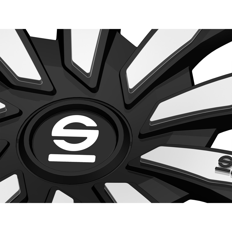 Sparco Wieldoppen Milano - 14-inch - Zwart/Zilver - Set van 4 stuks