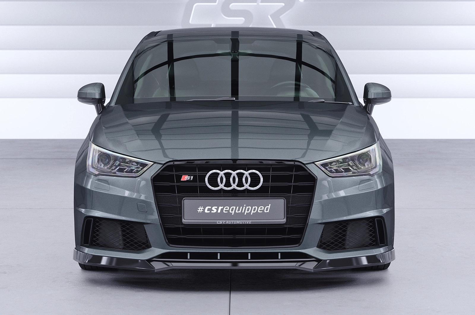 Voorspoiler Audi S1 8X glans zwart
