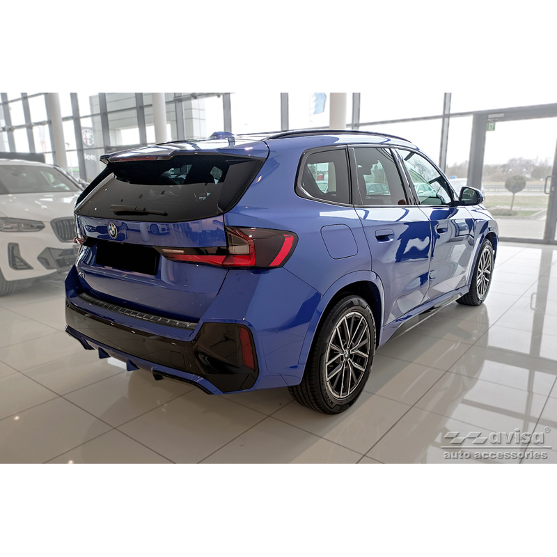 Zwart RVS Achterbumperprotector  BMW X1 U11 M-Sport 2022- 'Ribs'