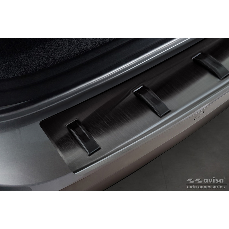 Zwart RVS Achterbumperprotector  Volkswagen Golf VII Variant incl. Alltrack 2012-2017 'STRONG EDITION'
