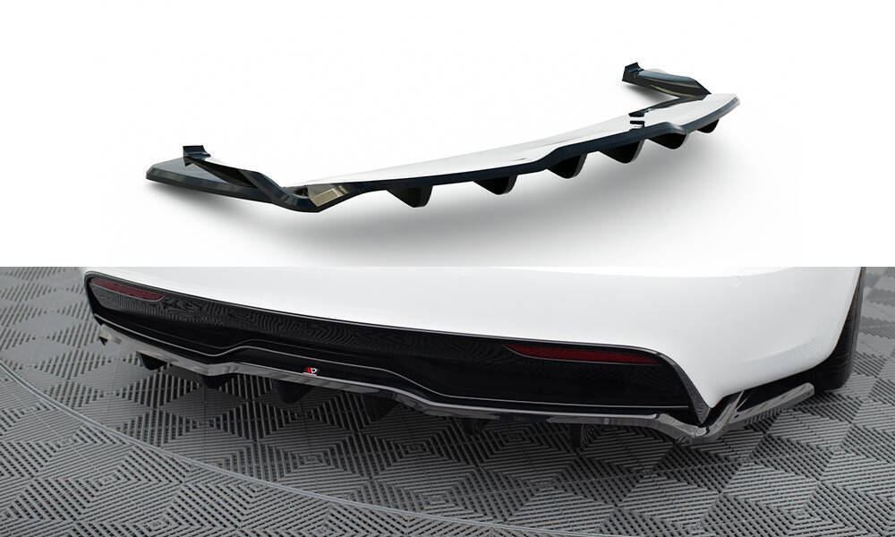Achterbumper diffusor Tesla Model S Plaid Gloss-Black V2