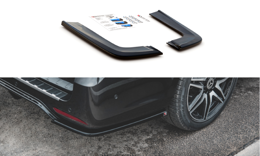 Achter zijskirts Mercedes V-Klasse W447 AMG-Line Maxton Design glans zwart v.2