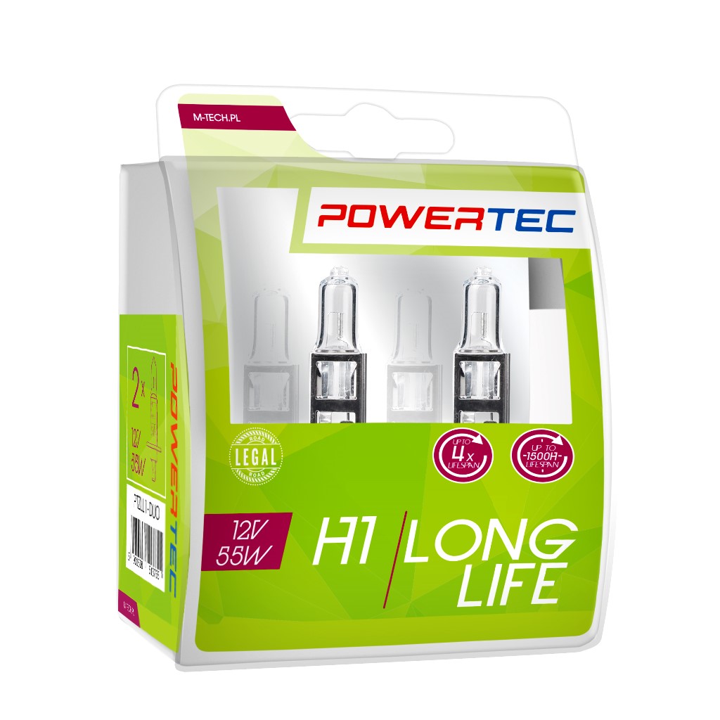H1 Lampen Powertec Long Life H1 12V DUO