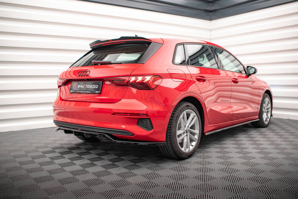 Spoiler Audi A3 8Y Sportback Maxton Glans Zwart