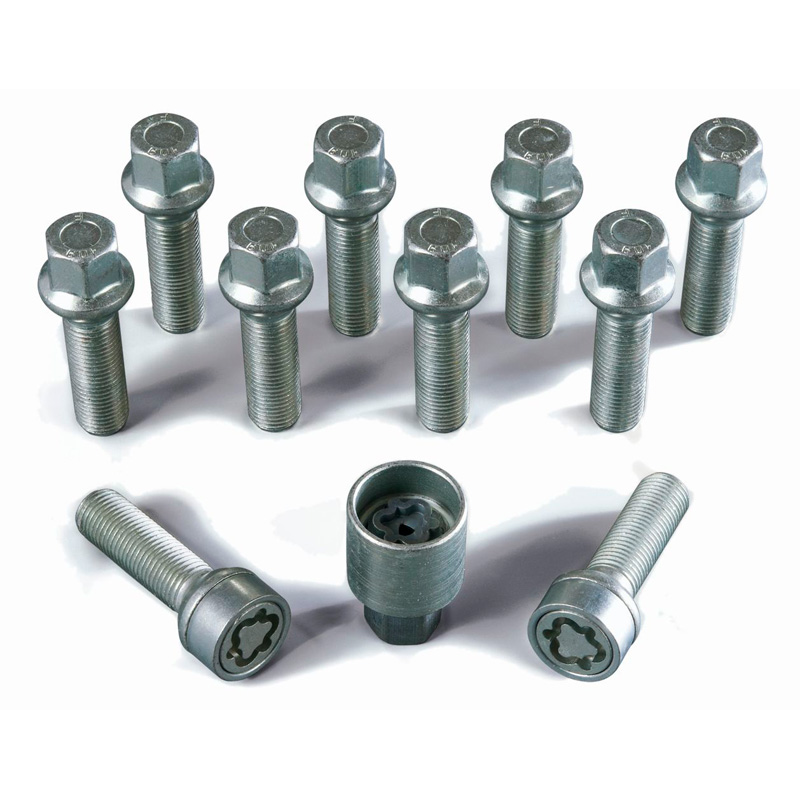 H&R Wielboutenset bolkonisch R13 M14x1.50 - Lengte 38mm - 10 stuks (bv.  VAG) - incl. wielsloten
