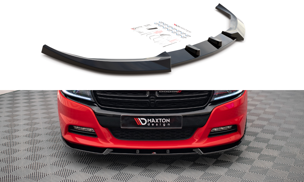 Voorspoiler V.1 Dodge Charger RT MK7 FL Maxton Glans Zwart