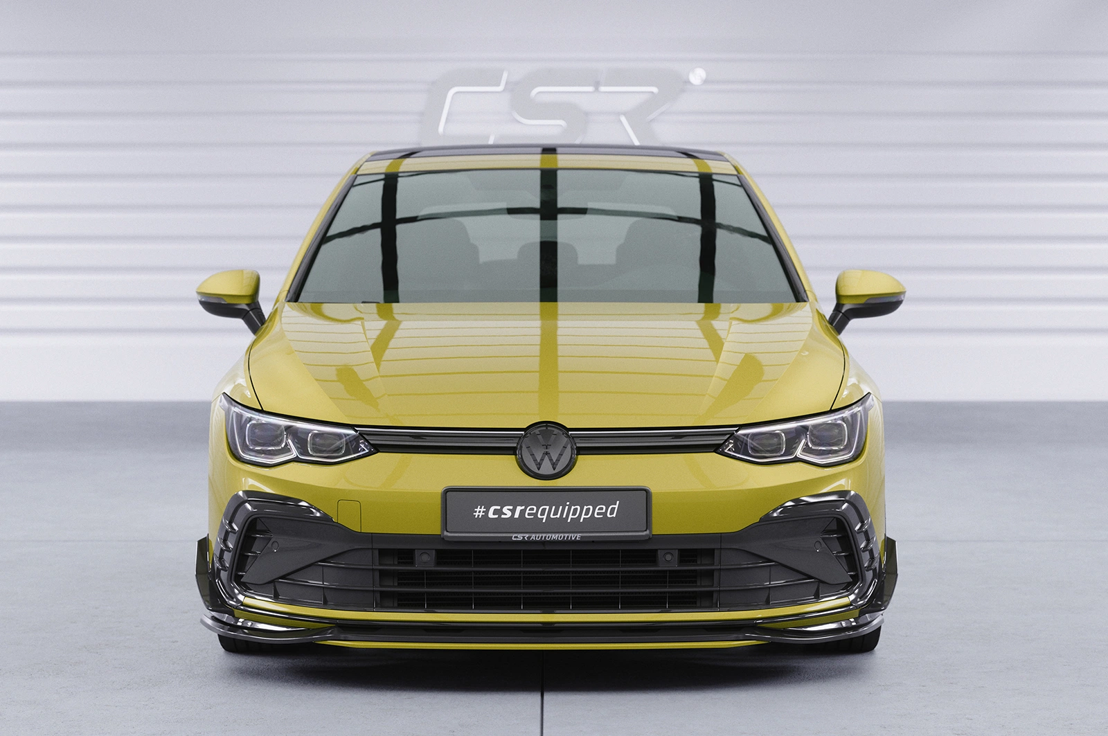 Voorspoiler VW Golf 8 GTI, GTD, GTE, R-Line Glans Zwart – 12/2019–