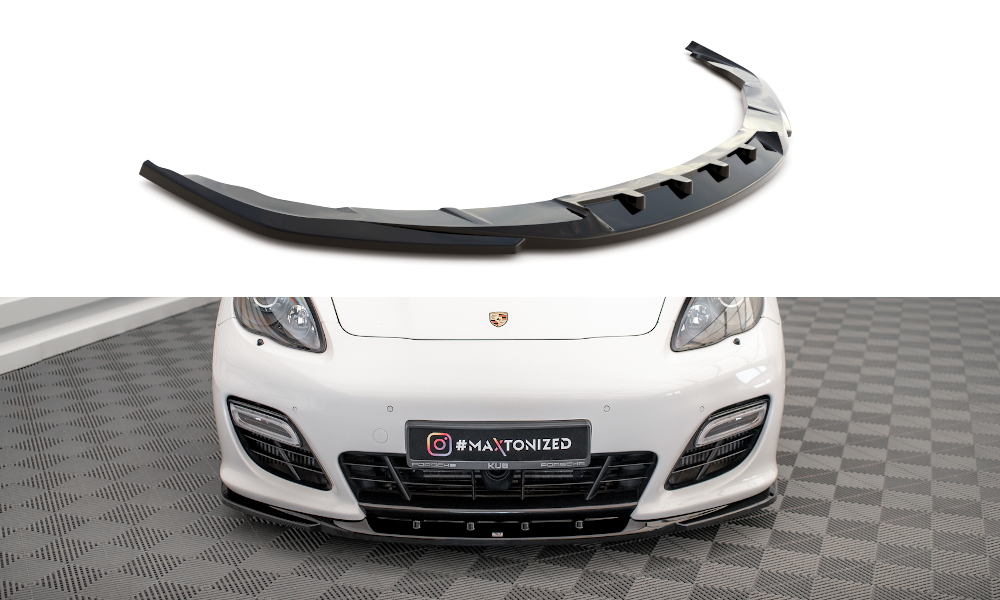 Voorspoiler V.2 Porsche Panamera Turbo 970 Maxton Glans Zwart