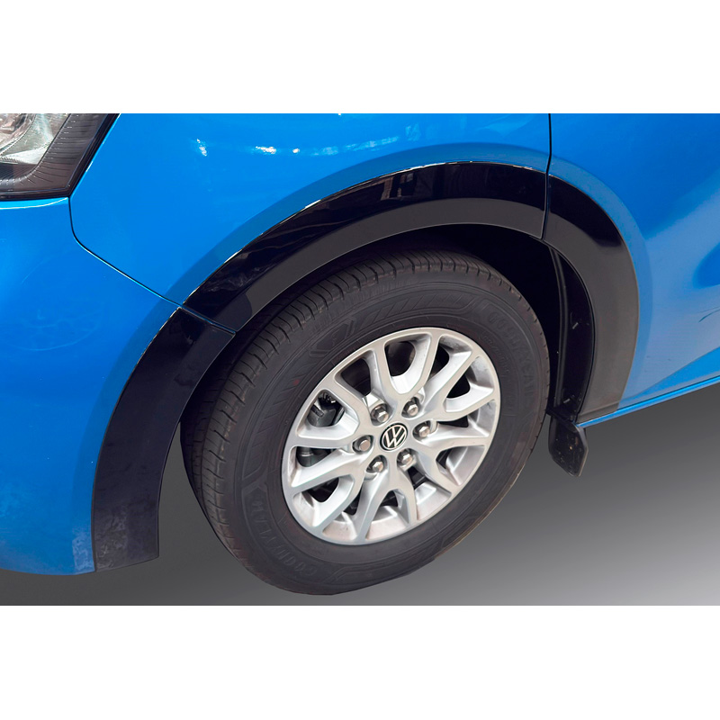 RGM Set spatbordverbreders  Volkswagen Transporter T7 2024- Lange wielbasis - linker schuifdeur - Glanzend Zwart
