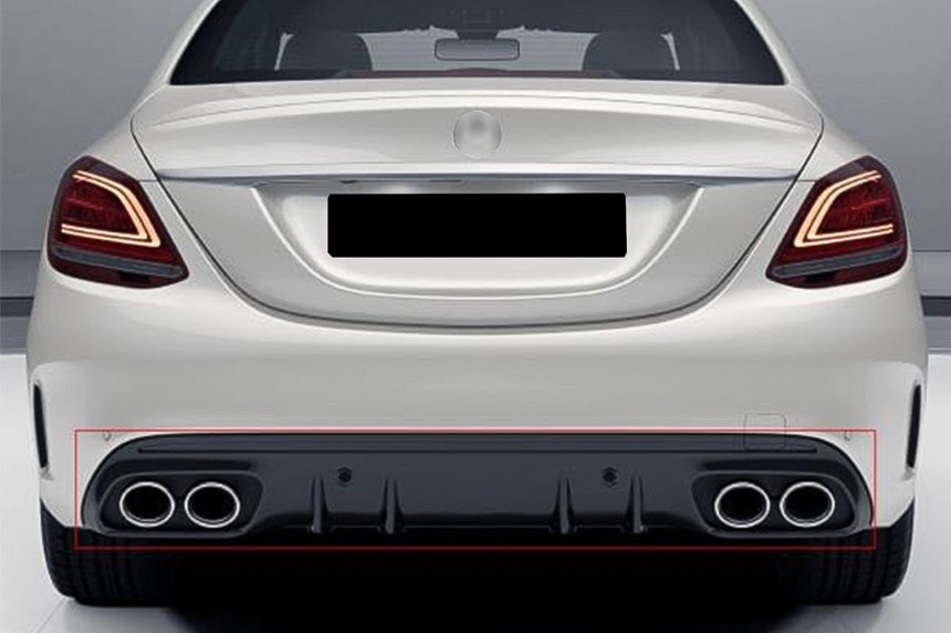 Achterbumper Diffusor Mercedes W205 C-Klasse C43 Design Night Package