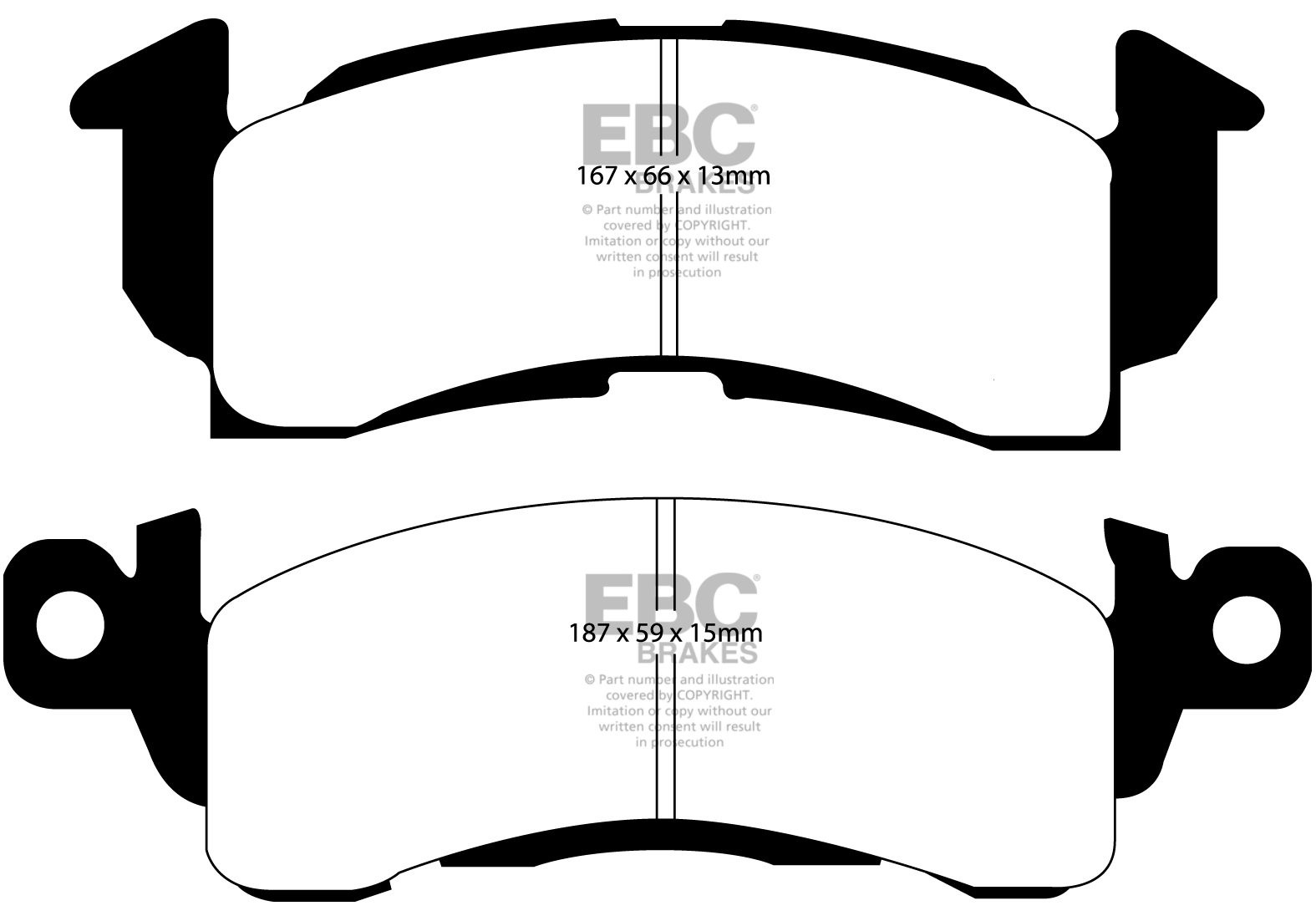 EBC Brakes PONTIAC Firebird 6.6 69-74 Remblokken voorzijde yello