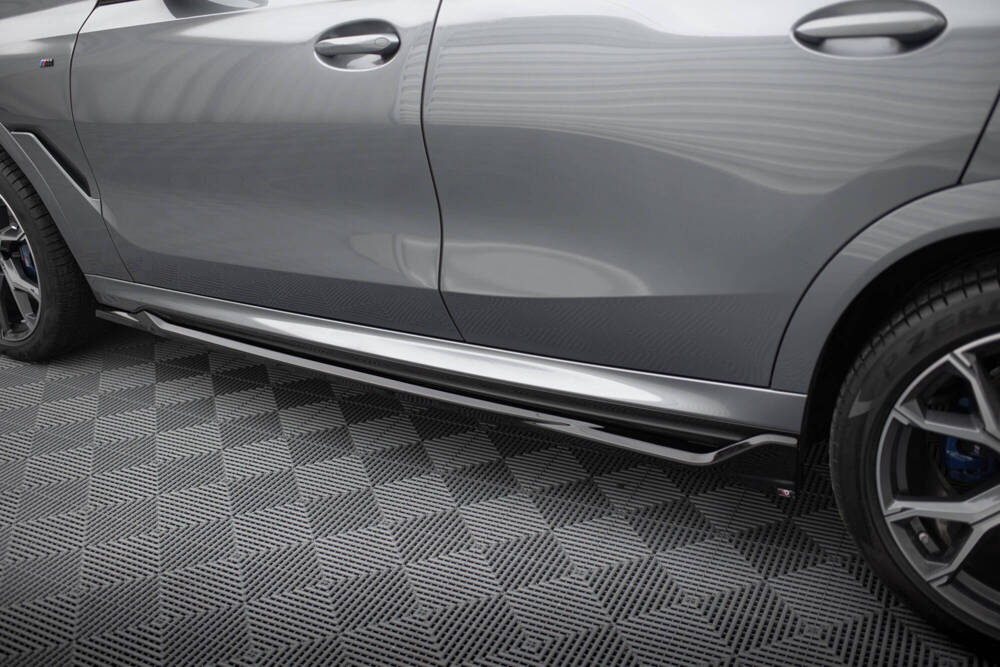 Zijskirts V.1 BMW X6 M-pakket G06 FL Maxton Glans Zwart