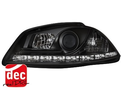 Koplampen Seat Ibiza 6L/Cordoba 03-08 Devil Eyes real DRL LED Zwart