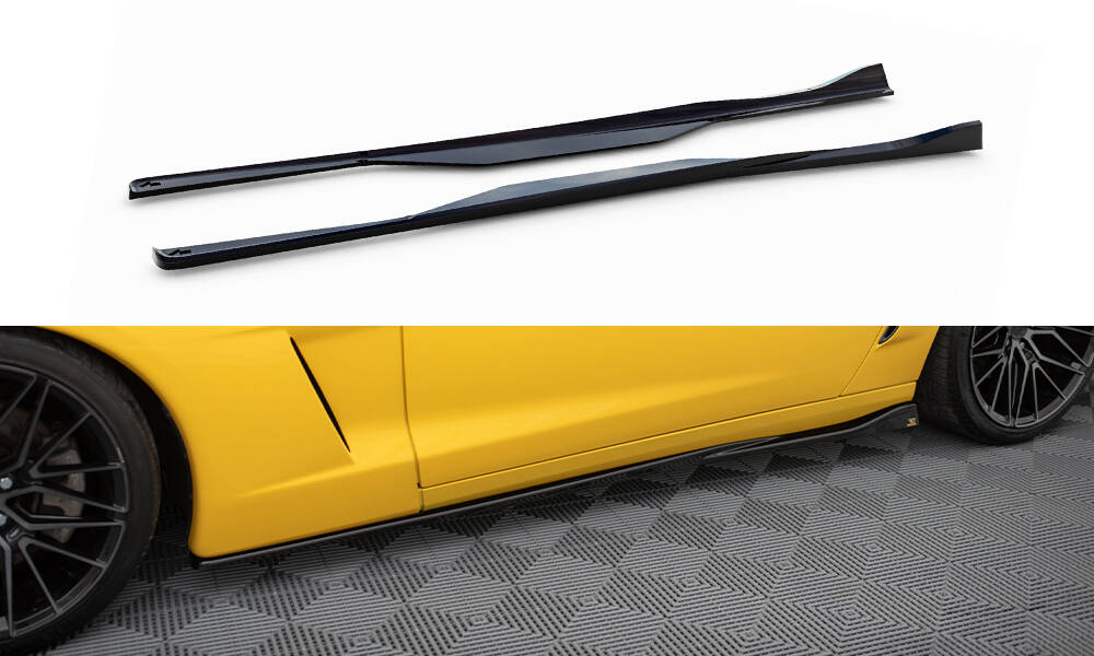 Zijskirts Chevrolet Corvette C6 Maxton Glans Zwart