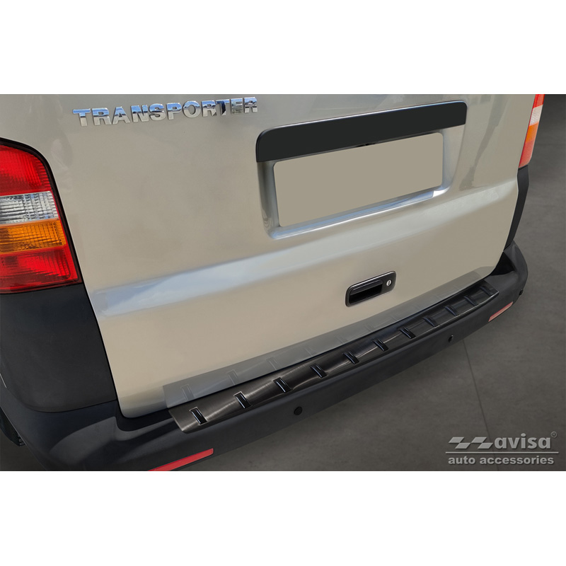 Zwart RVS Achterbumperprotector  Volkswagen Transporter T5 2003-2015 incl. Multivan/Caravelle 'STRONG EDITION'