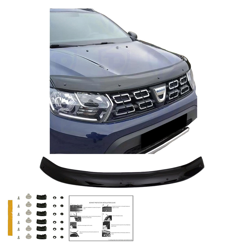 Motorkapbeschermer (steenslagcover)  Dacia Duster II 2018-2024 - Glanzend zwart