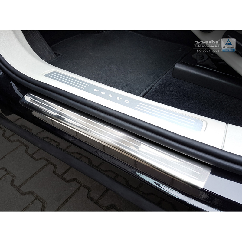 RVS Instaplijsten  Volvo XC60 II 2017-2021 & FL 2021- incl. R-Design - 'Engraved Lines' - 4-delig