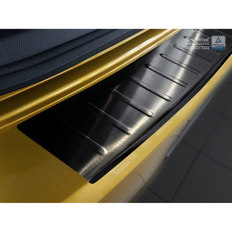 Zwart RVS Achterbumperprotector  Volkswagen Golf VII HB 3/5-deurs 2012-2017 & FL 2017-2019 'Ribs'