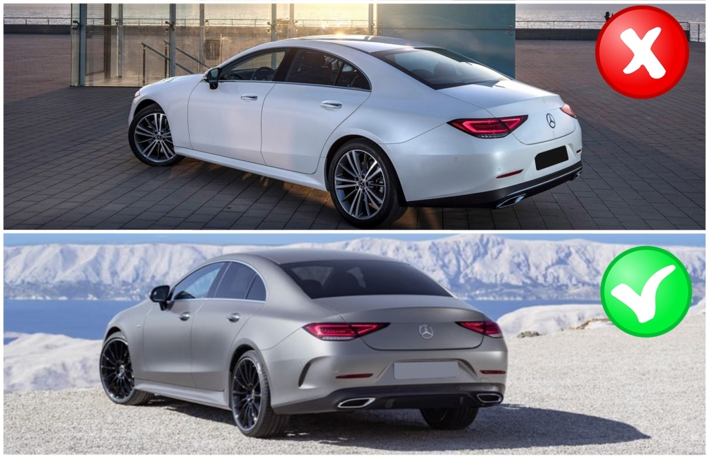 Diffuser Mercedes CLS C257 53 AMG Look Zilvere Sierstukken