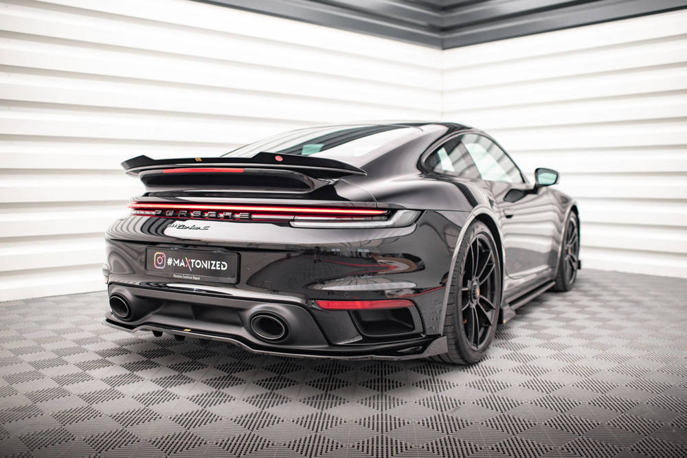 Diffuser Porsche 911 Turbo S 992 Maxton Glans Zwart