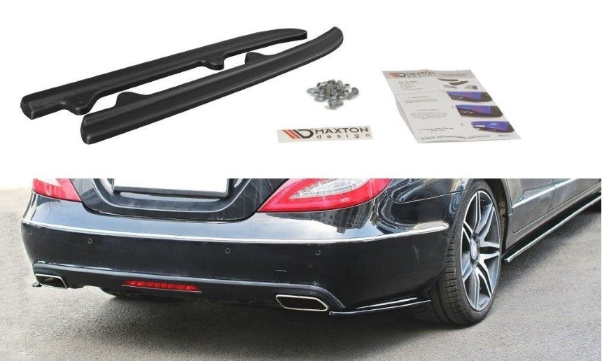 Achter zijskirts Mercedes CLS W218 Maxton Design glans zwart