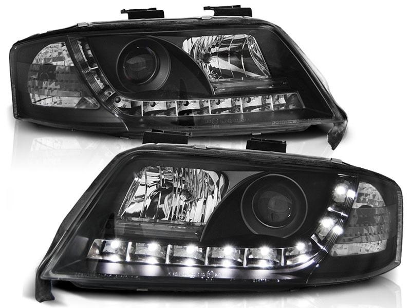 Koplampen Audi A6 4B 01-04 Devil Eyes real DRL LED Zwart