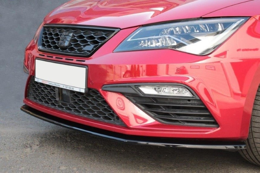 Voorspoiler Seat Leon FR 5F Maxton Design glans zwart