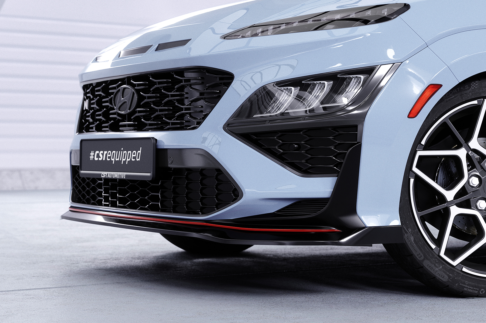 Voorspoiler Hyundai Kona N CSR Glans Zwart