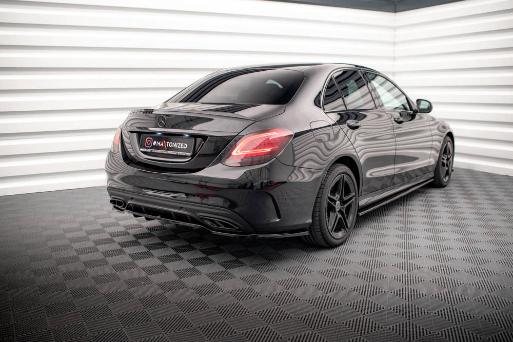 Diffuser Mercedes C Klasse AMG Line W205 Facelift Maxton Glans Zwart