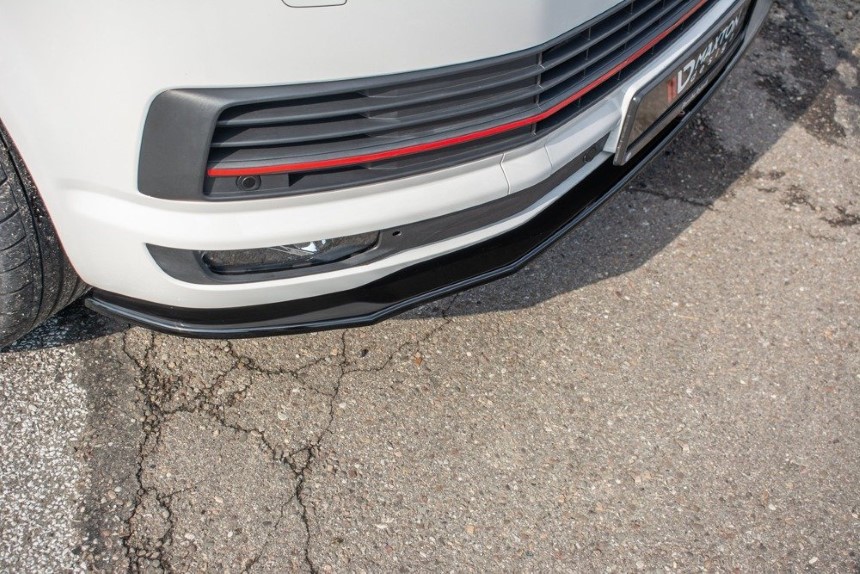 Voorspoiler Volkswagen T6 Bus Glans Zwart V2