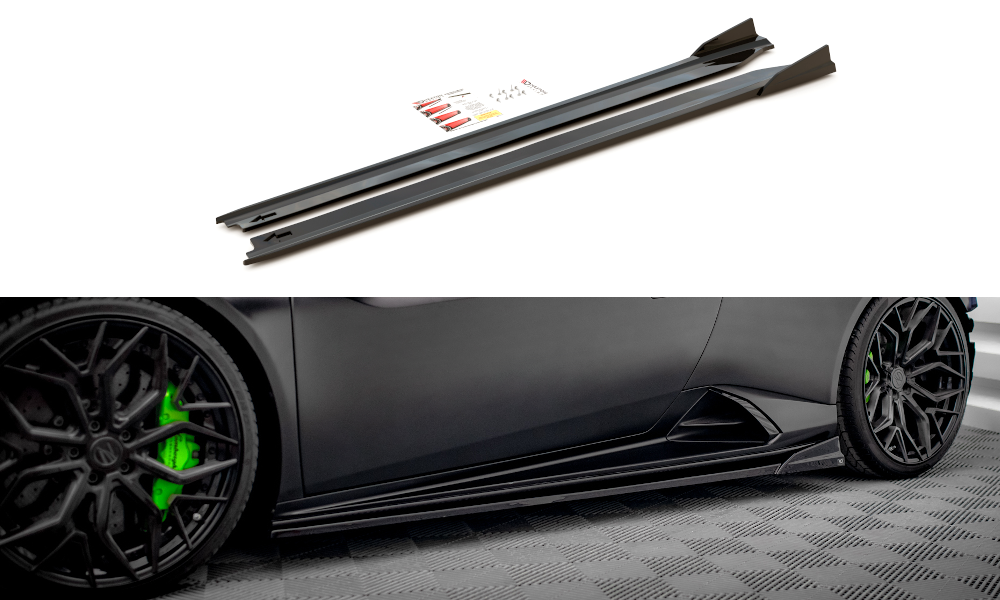 Zijskirts Lamborghini Huracan EVO LP640 Maxton Glans Zwart
