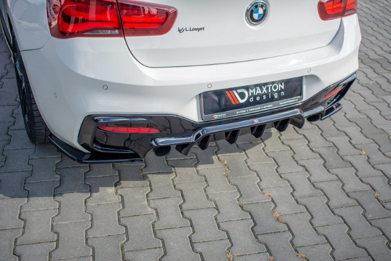 Achterzij Spoilers BMW 1 F20 Facelift M-power Glanzend Zwart