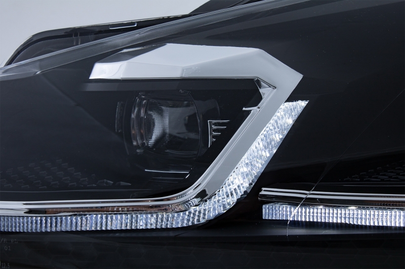 Koplampen VW Golf VI in Golf 7.5 Look Dynamic LED zwart