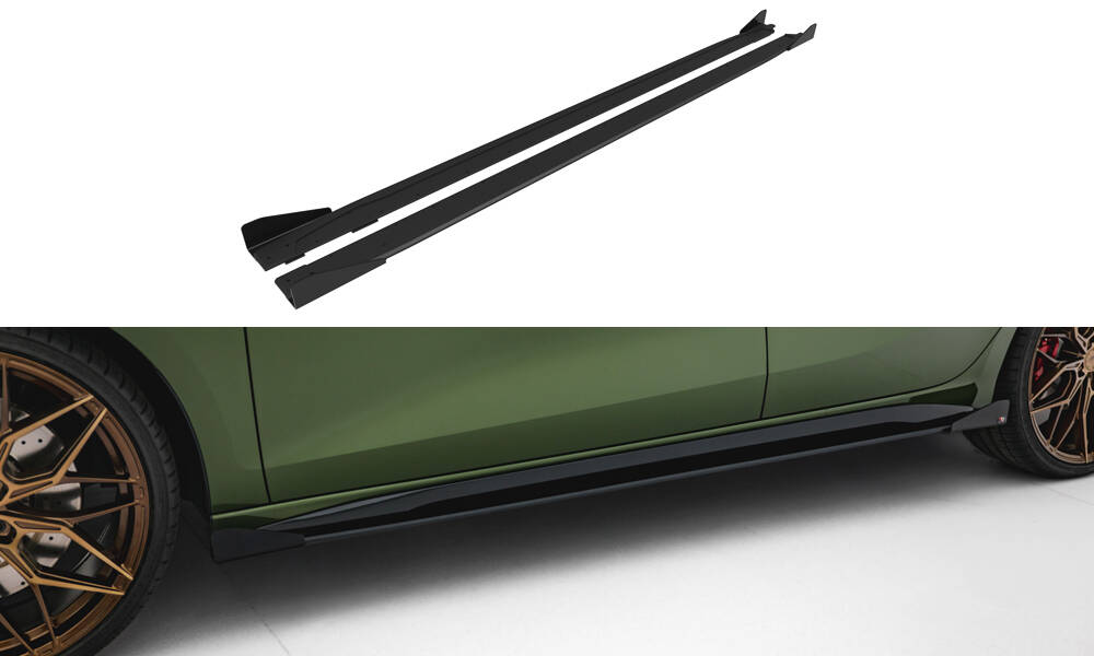 Street Pro Zijskirts + Flaps Audi S3 / A3 S-line 8Y Facelift Maxton Glanzend zwart