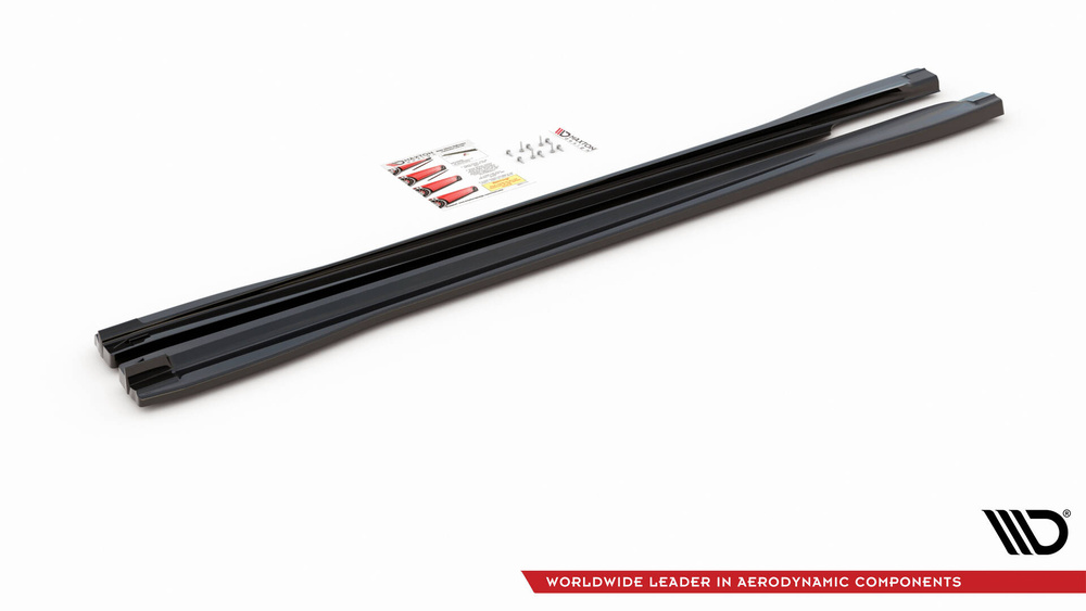 Zijskirts AUDI RSQ3 & Q3 S-Line Maxton Glans Zwart