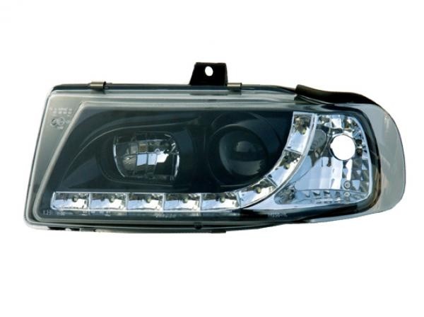 Koplampen Seat Ibiza 6K LED Devil Eyes DRL look zwart