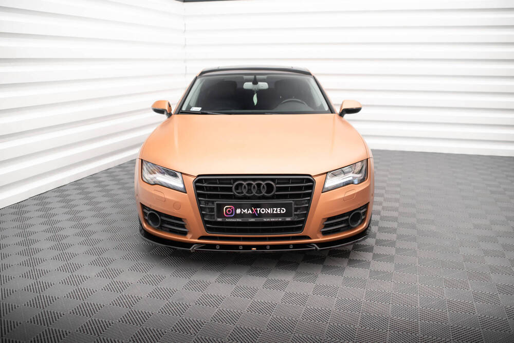Voorspoiler V.2 Audi A7 C7 Maxton Glans Zwart