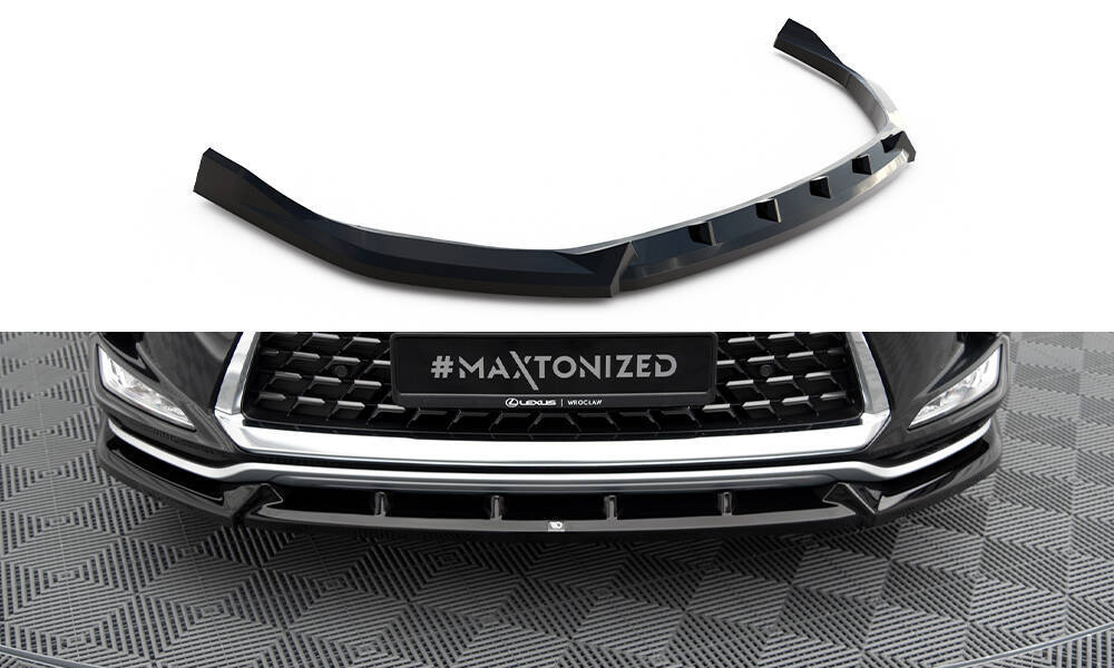 Voorspoiler Lexus RX Mk4 Facelift 2019 -  2022 Maxton Glans Zwart
