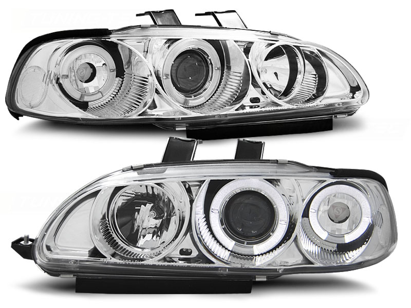 Koplampen Honda Civic 92-95 2/3 deurs Angel Eyes chroom