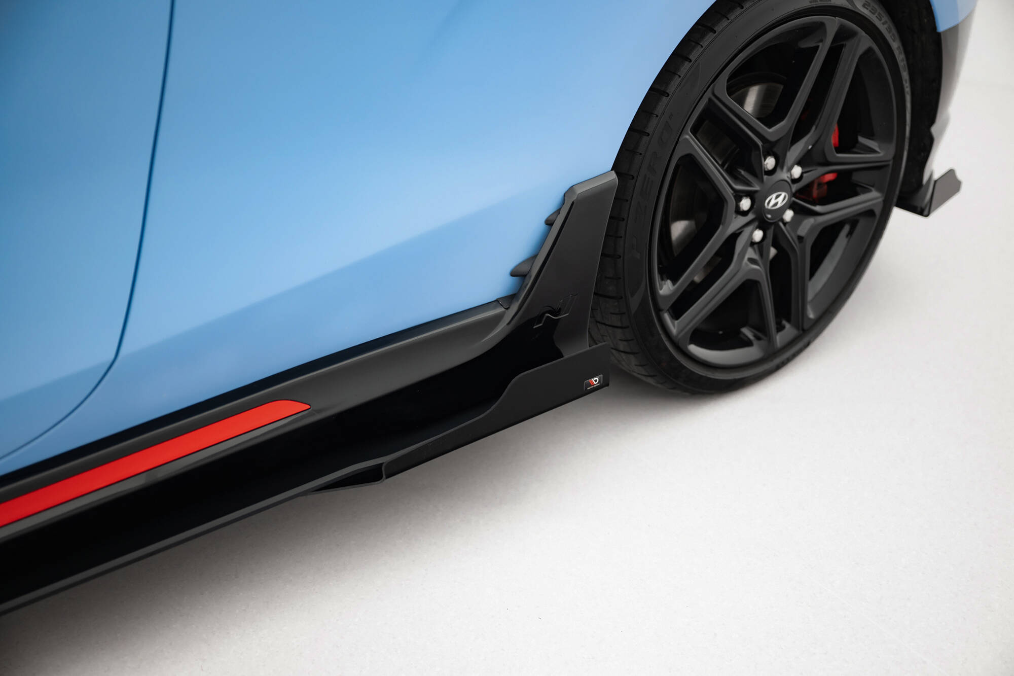 Street Pro Zijskirts + Flaps Hyundai Veloster N MK2 Maxton Glanzend zwart