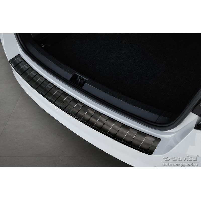 Zwart RVS Achterbumperprotector  Skoda Fabia III Combi FL 2018- 'Ribs'