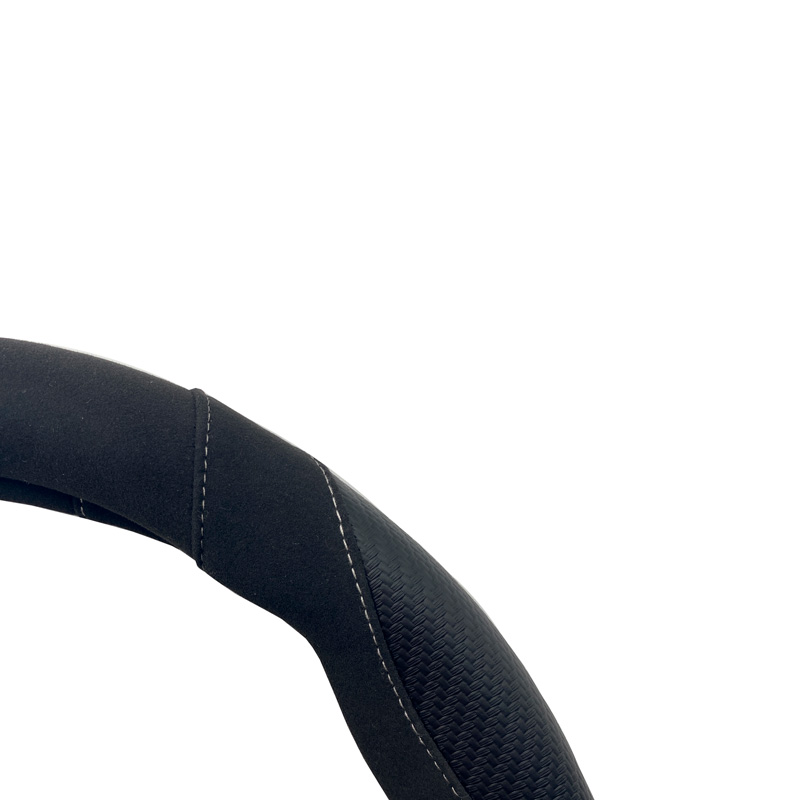 Simoni Racing Stuurwielhoes Good Vibe G - Zwart Eco-Leder/Microvezel/Carbon Look + Grijze Accenten - 37-39cm