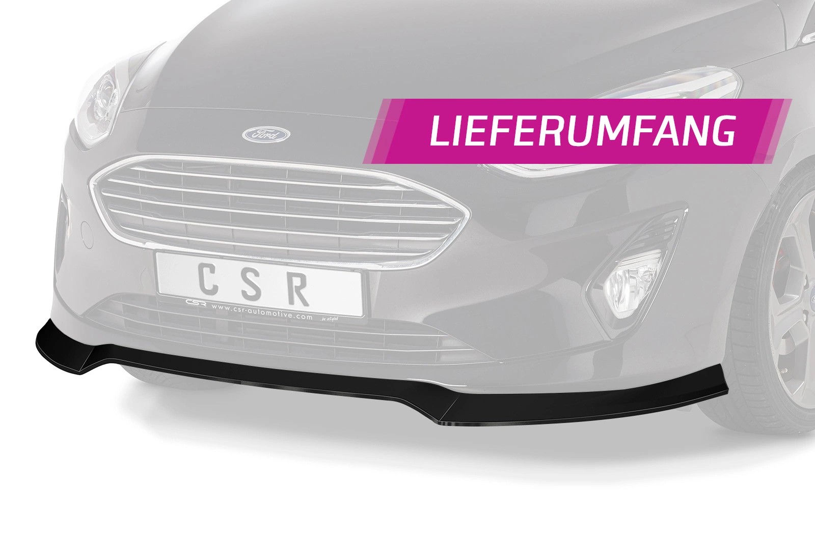 Voorspoiler Ford Fiesta MK8 Glans Zwart (2017-) van CSR Automotive