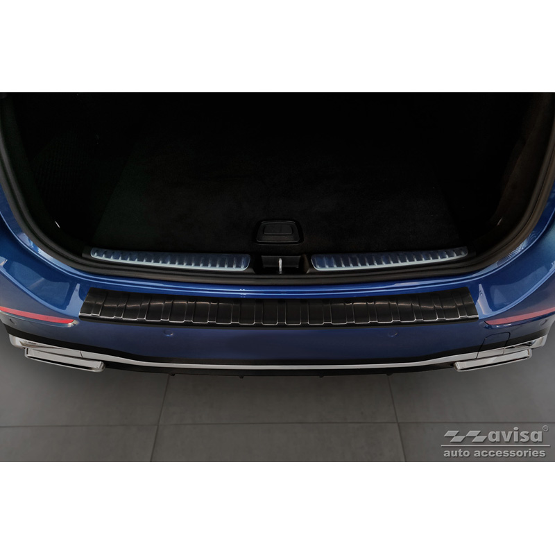 Zwart RVS Achterbumperprotector  Mercedes C-Klasse AMG Estate S206 2021- 'Ribs'