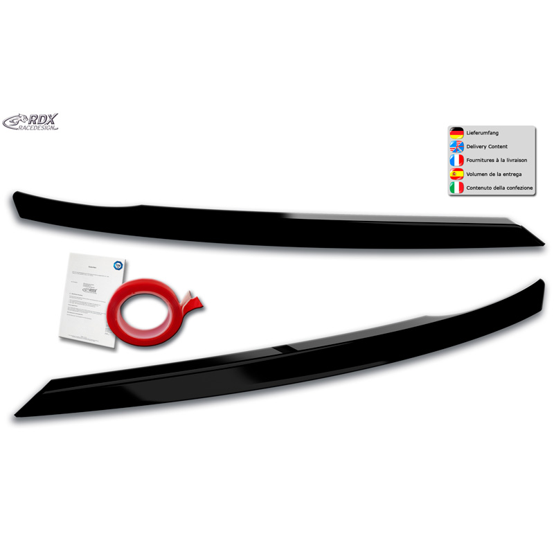 Koplampspoilers  Seat Ateca & Cupra Ateca 2016-2021 (ABS Glanzend Zwart)