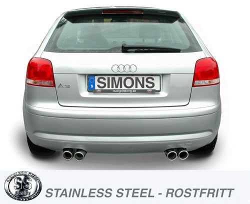 Simons Dual Power Uitlaatsysteem af kat. Audi A3 8P 2005>
