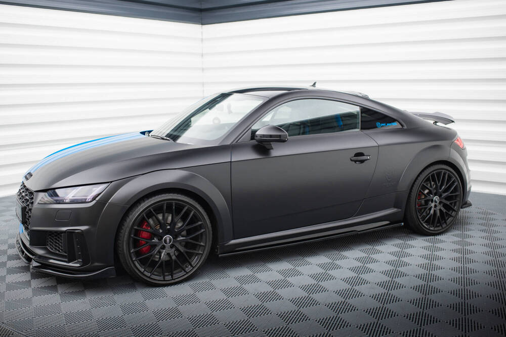 Zijskirts Audi TT S-Line / TTS 8S FL Maxton Glans Zwart