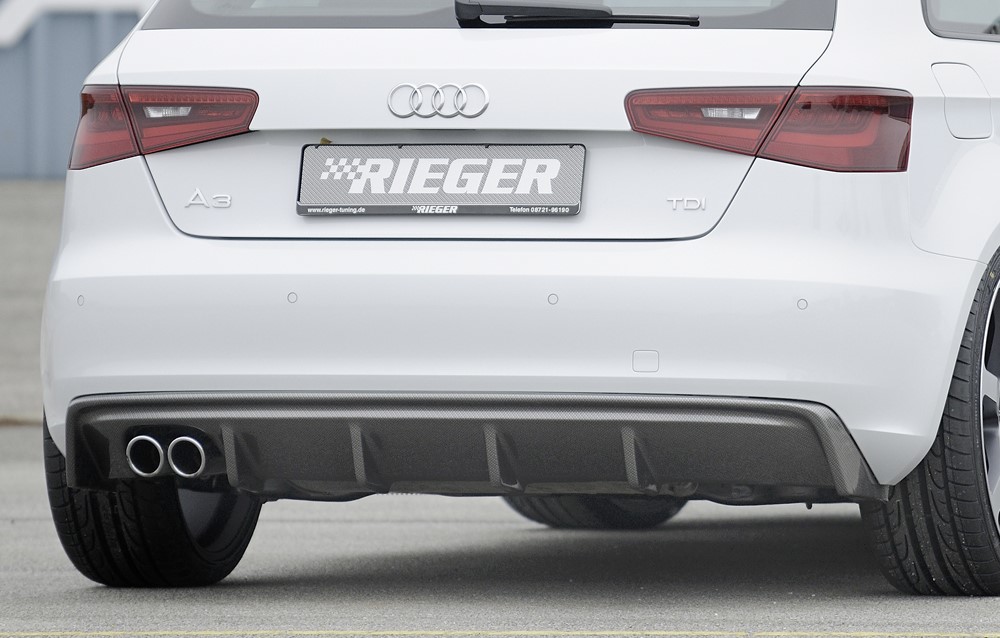 Achterbumper Diffusor Audi A3 8V 12-16 Rieger Carbon Look