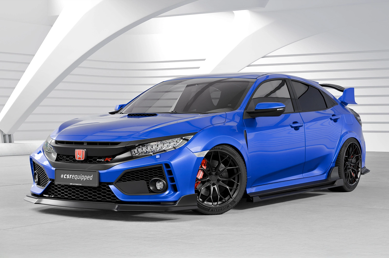 Voorspoiler Honda Civic FK8 Type R glans zwart 2017–